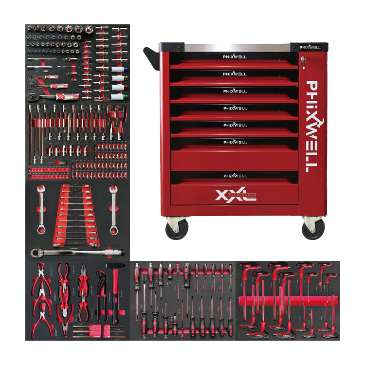 719503 PHIXWELL 249pcs টুল ক্যাবিনেট টুল সেট
