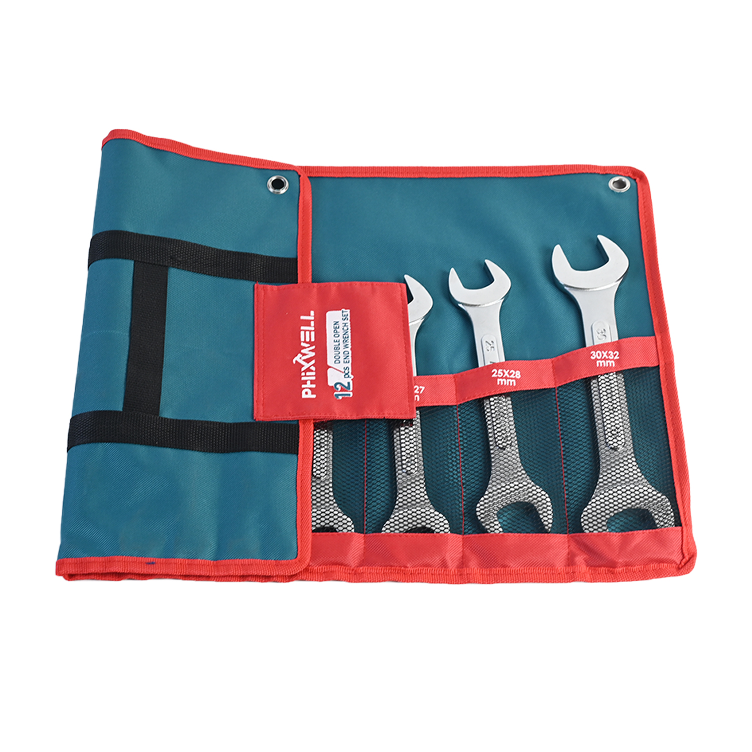 717534 PHIXWELL 12 PCS ডাবল-হেডেড রিবড রেঞ্চ সেট