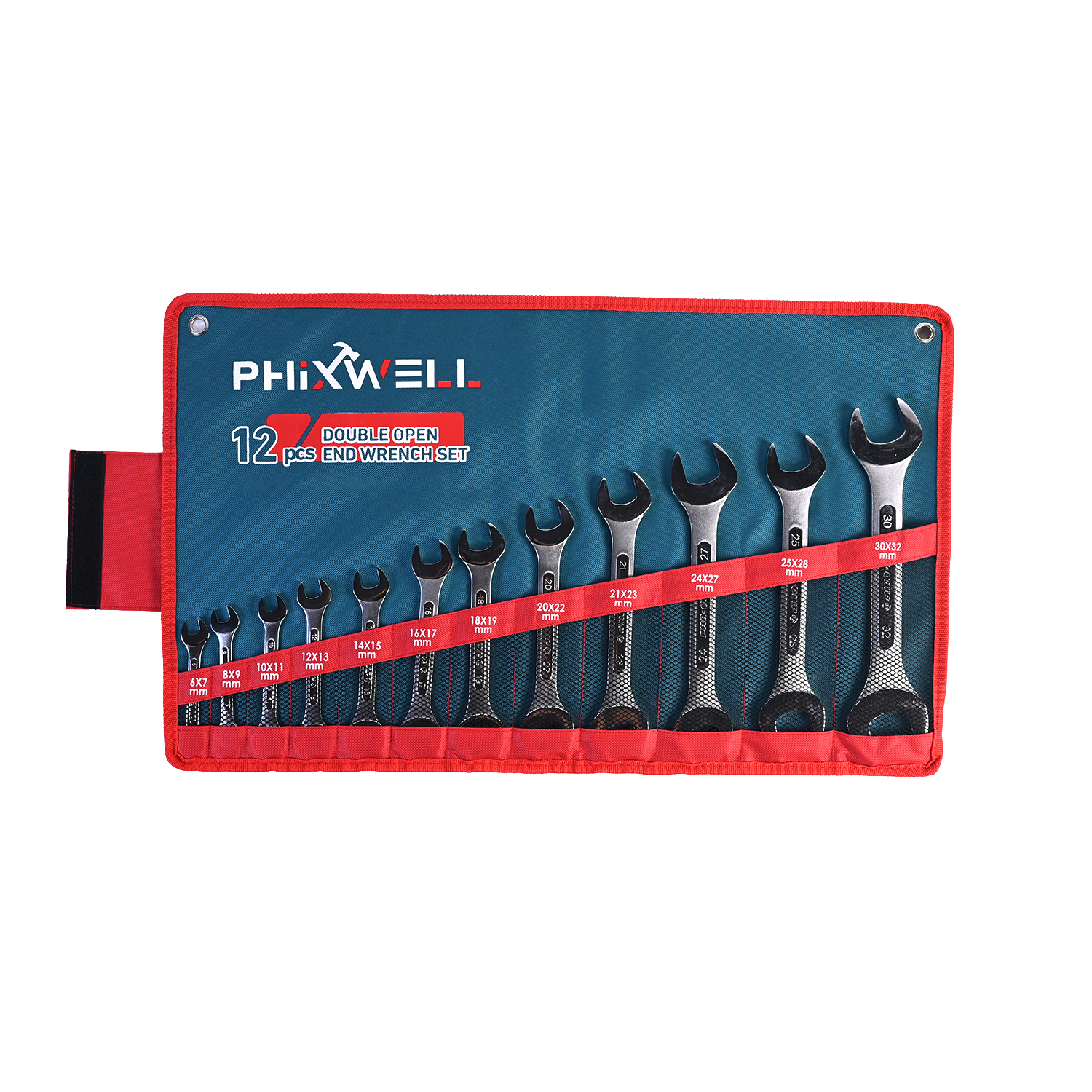 717534 PHIXWELL 12 PCS ডাবল-হেডেড রিবড রেঞ্চ সেট